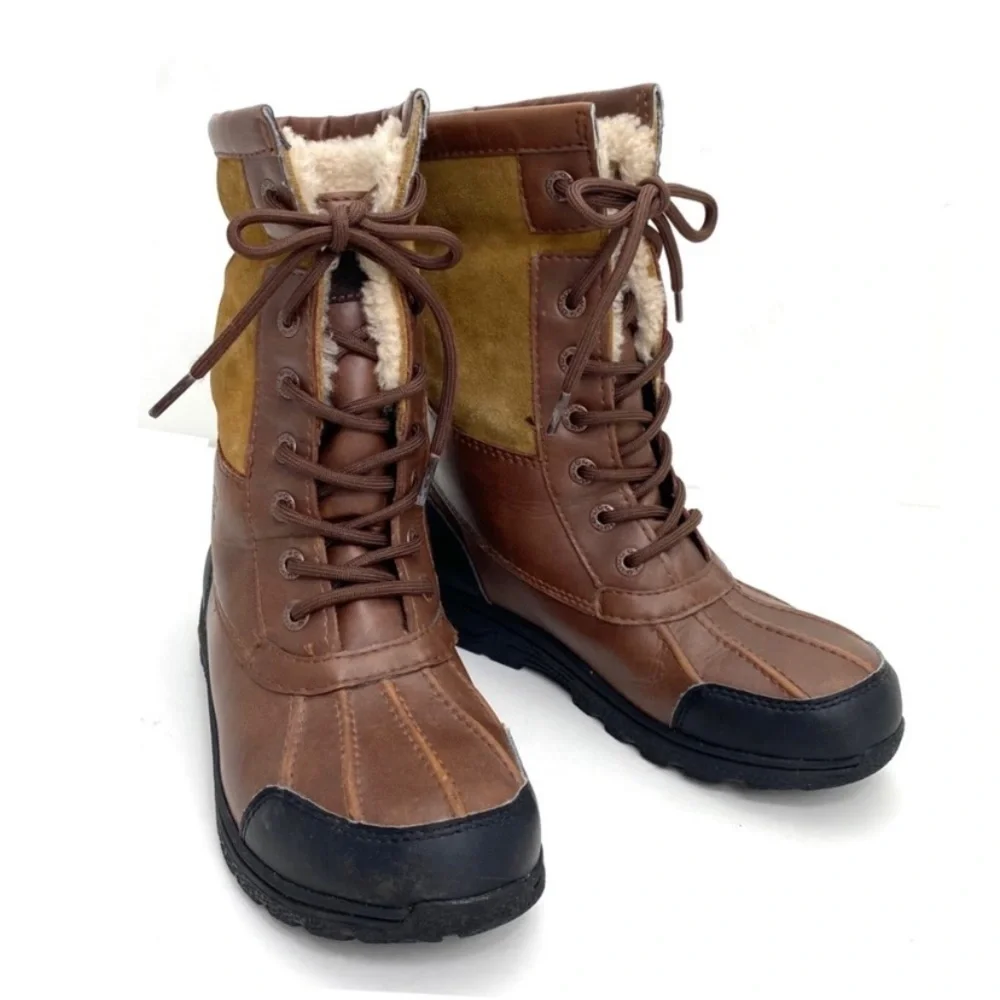 Ugg Butte II Boot Lace up Winter Snow Duck Boots Tan Brown Size 3 S/N 1098890K